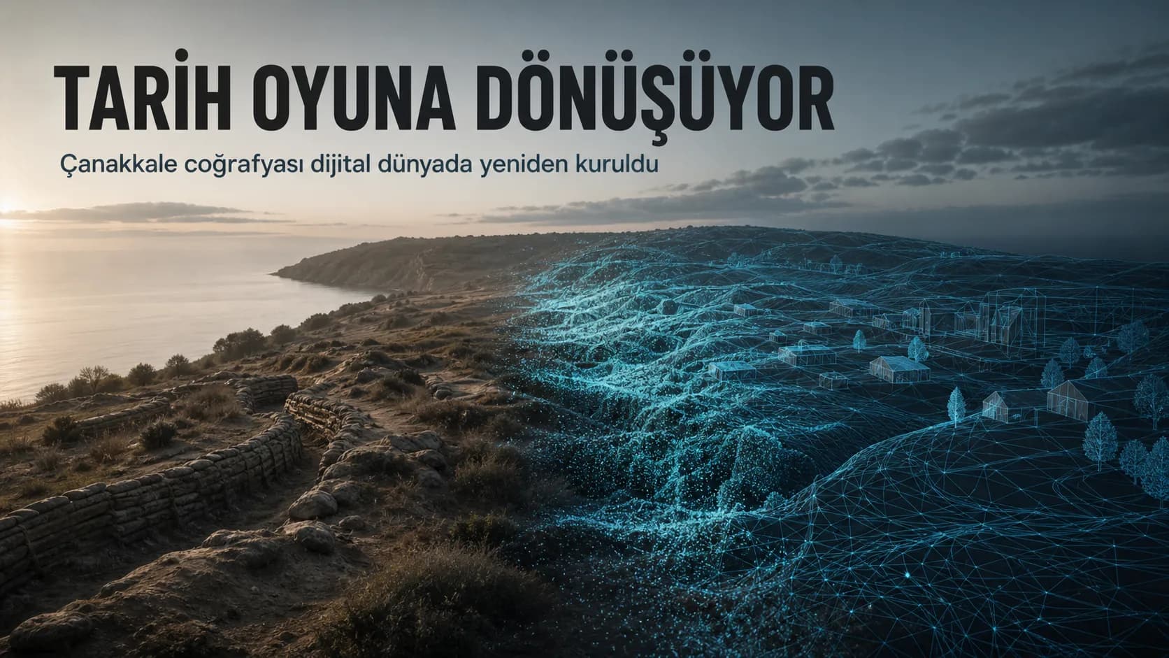 Çanakkale coğrafyasının dijital oyunda yeniden kurulmasını anlatan Cinfikirli kapak görseli