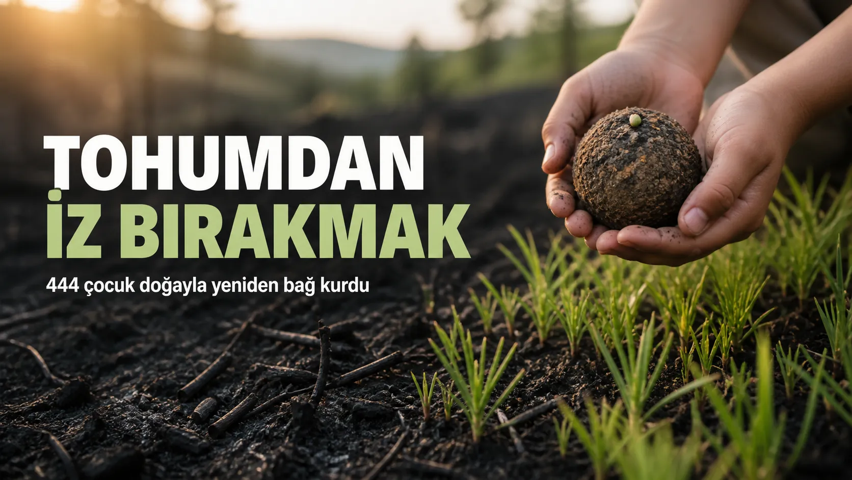 Çocukların tohum toplarıyla doğaya iz bırakmasını anlatan Cinfikirli kapak görseli