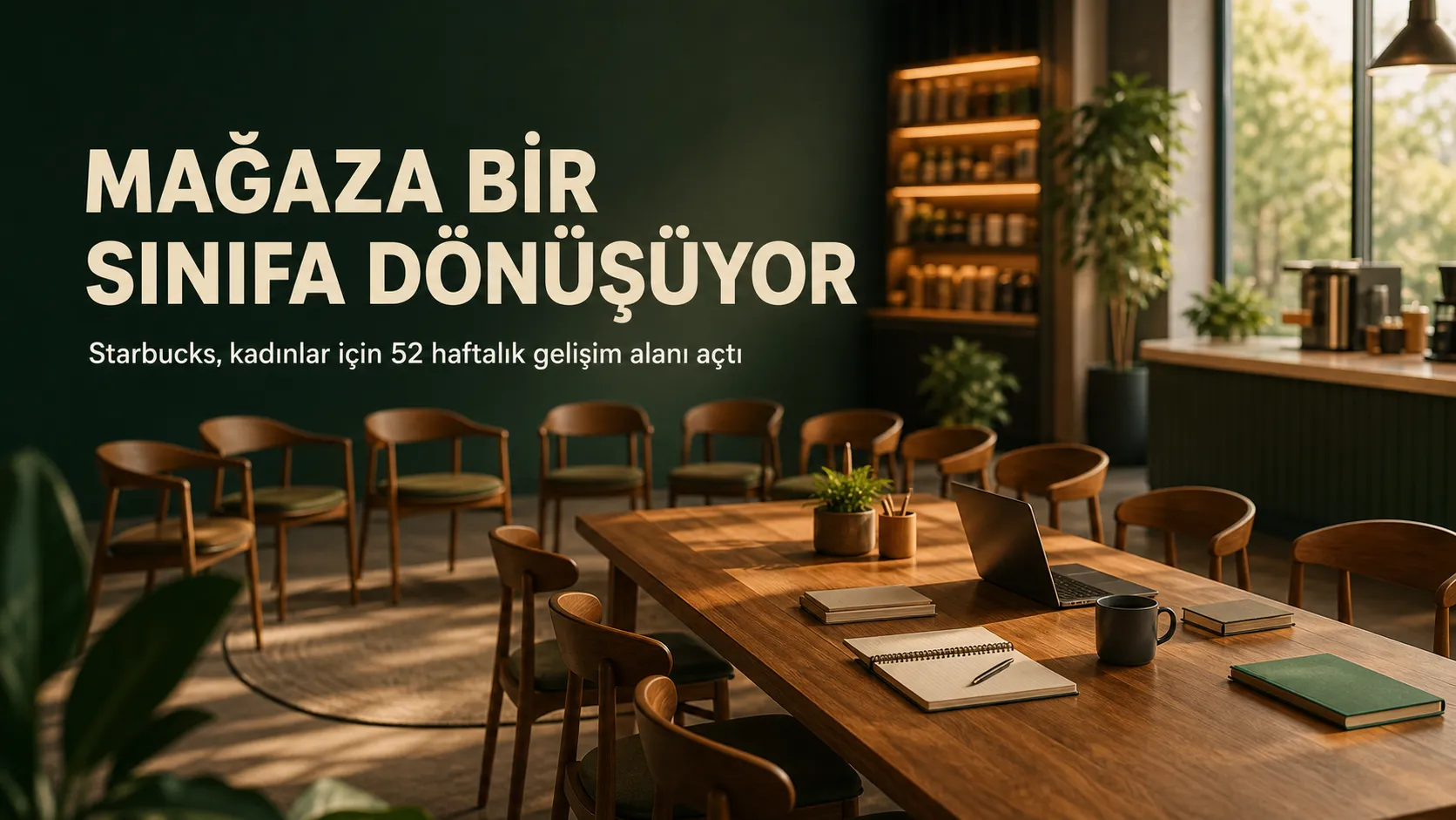Starbucks mağazasının kadınlar için gelişim alanına dönüşmesini anlatan Cinfikirli kapak görseli