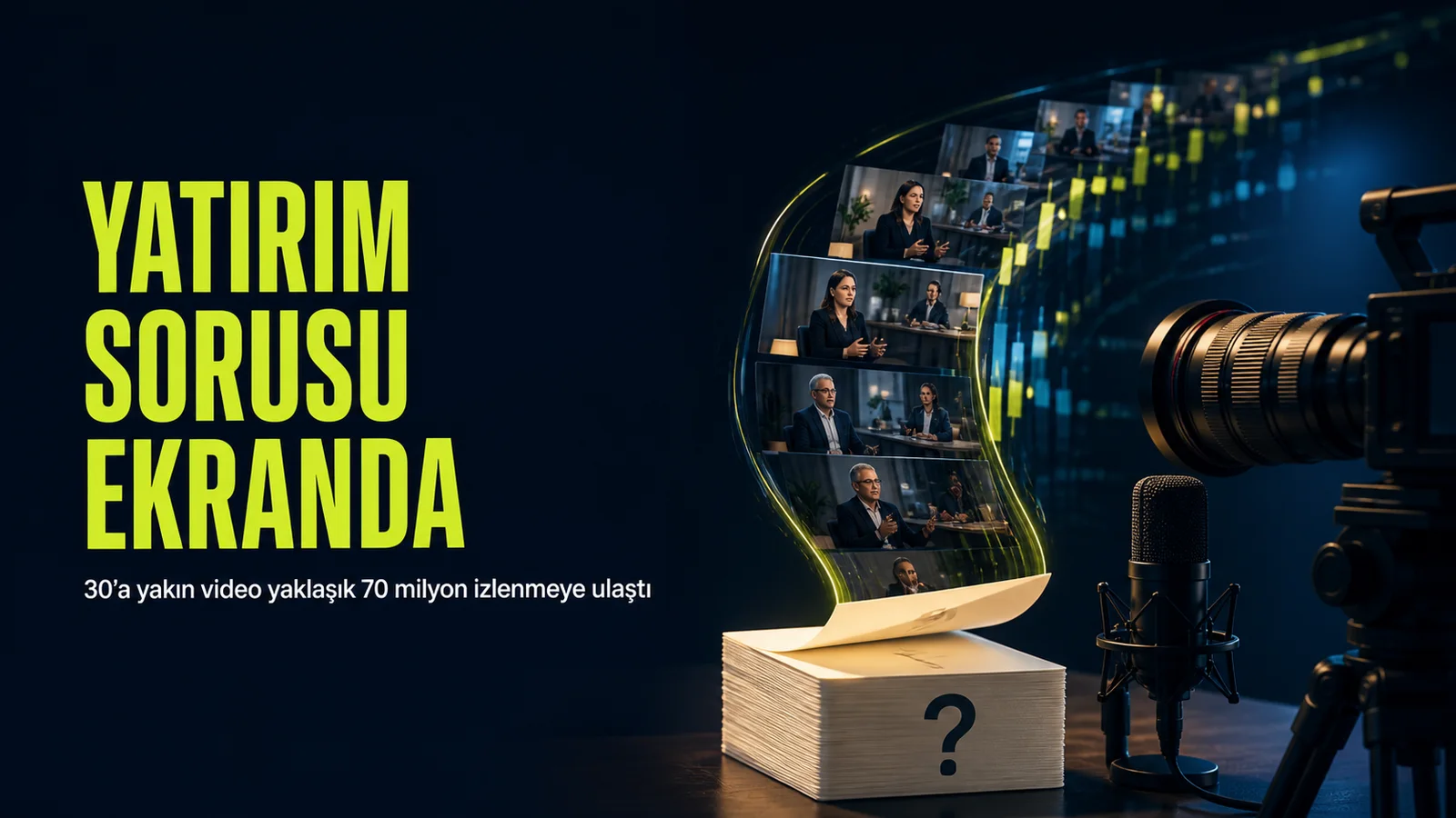 Garanti BBVA Yatırım Konuşuyoruz video serisinin soru-cevap formatını anlatan kapak görseli