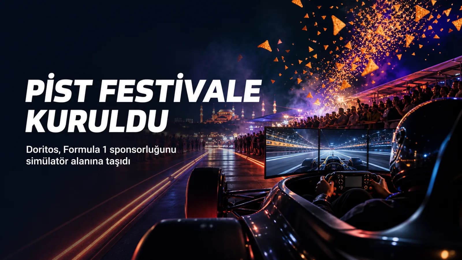 Doritos’un İstanbul Festivali’ndeki Formula 1 simülatör alanını anlatan kapak görseli