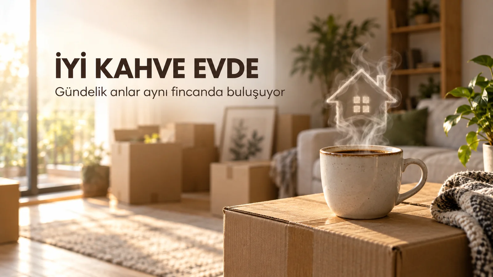 Evdeki küçük molayı ve taze kahveyi anlatan Tchibo temalı editoryal kapak